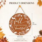 Fall Decorations for Home, Minimalist Fall Wooden Door Sign - Image 2