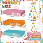 Geelin 4 Pcs Happy Birthday Table Decoration Wooden Book Stack Sign - Image 3