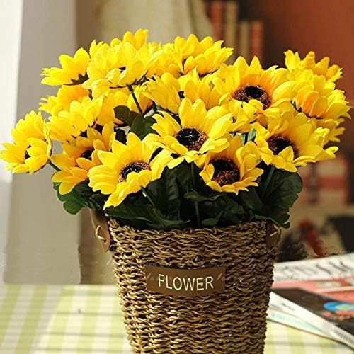 CATTREE Artificial Flowers, Sunflowers Fake Flower Silk Helianthus Plastic Plants Wedding Bridal Bouquet Party Indoor Outdoor DIY Home Garden Kitchen Table Centerpieces Arrangements Decoration 8 Pcs - Image 6