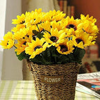 CATTREE Artificial Flowers, Sunflowers Fake Flower Silk Helianthus Plastic Plants Wedding Bridal Bouquet Party Indoor Outdoor DIY Home Garden Kitchen Table Centerpieces Arrangements Decoration 8 Pcs - Image 6