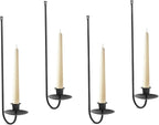 Batoslee Black Wall Candle Holder Set of 4, Stylish Metal Wall Mount Candle by Batoslee