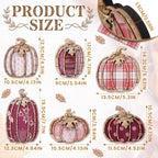 Leinuosen 6 Pcs Fall Pumpkin Decor for Home, Pink Pumpkin Tiered Tray Decor - Image 4