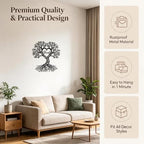 Tree of Life Metal Wall Decor Art Black Heart Family for Living Room - Image 5