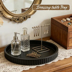 12in Decorative Tray for Coffee Table Tray Decor, Black 100% Solid Concrete Decorative Round Tray for Kitchen, Living Room, Home Decor - Image 5