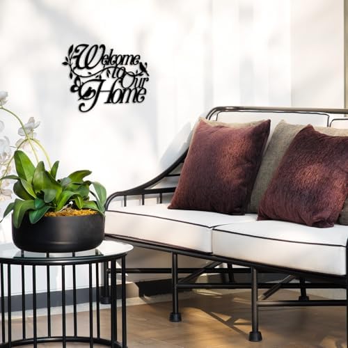 Welcome to Our Home Metal Wall Sign, Entryway Decor, Black,10x14.1 inches - Image 7