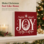 Christmas Decorations Joy Nativity Red Christmas Snowflake Xmas Wood Sign - Image 5