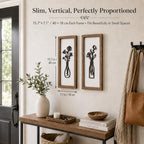 pechpell 3D Wooden Flower Bathroom Wall Art Framed Set of 2 - Image 3