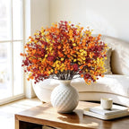 30PCS Fall Artificial Flowers Baby Breath, Burgundy & Orange Fall Flowers - Image 7