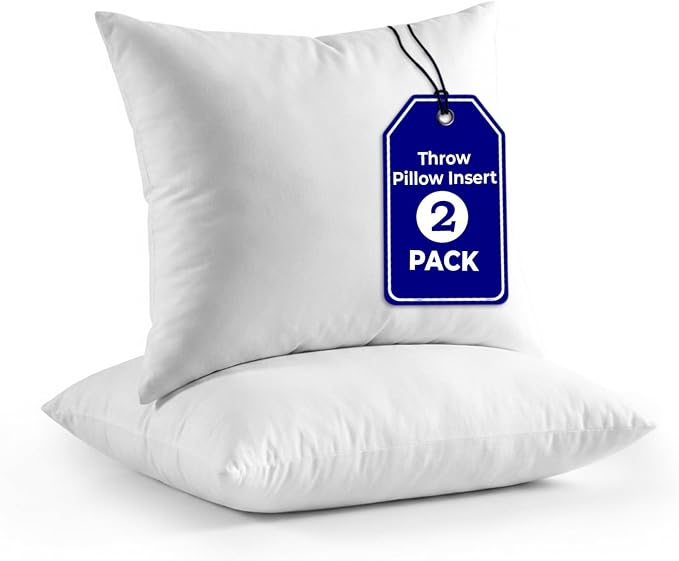 QUBA LINEN Throw Pillow Inserts, 14x14 Inches by QUBA+LINEN