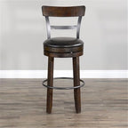 Pemberly Row Set of 3 Wood Bar Unit and 2 Swivel Barstool - Image 9
