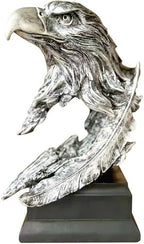 H&W Silvery Bald Eagle Figurines, USA's National Emblem, Statue Decoration by HW