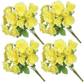 Silk Roses Flower Bouquet 4 Bundles 60 Heads for Wedding Home, Yellow by WishTip