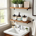 Amolliar Glass Mason Jar Bathroom Accessories Set 4 Pcs (Bronze) - Image 6