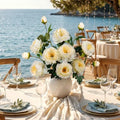 Silk Peonies Artificial Flowers, Champagne, 4PCS, 31.5'' Long Stem by ENALGRE