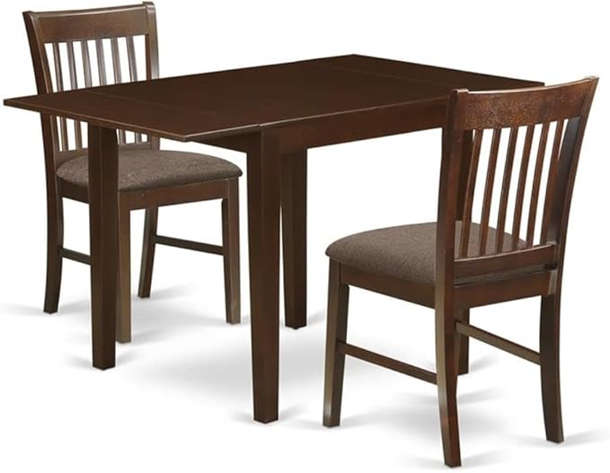 East West Furniture NDNO3-MAH-C 3 Piece Dinette Set by EastWestFurniture
