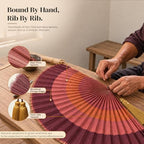 ChumDecor Bamboo Fan Wall Decor, Japanese Wall Fan, Terracotta 48 in - Image 4
