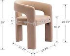 BESTANO Set of 3 Modern Velvet Fabric Upholstered Dining Chairs - Image 3