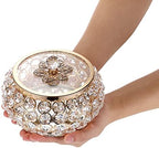 Hipiwe Crystal Jewelry Trinket Box with Glass Lid Large Gold Mirrored Treasure Box Decorative Jewelry Box Ring Earrings Necklace Storage Keepsake Box Gift for Women - Image 7