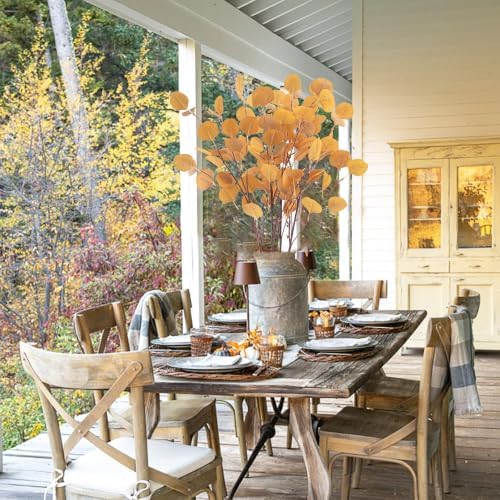 8Pcs Fall Artificial Stems, Realistic Eucalyptus Leaves for Vase - Image 2