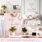 Hicarer Metal Hello Beautiful Wall Art Minimalist Wall Decor, Rose Gold - Image 4