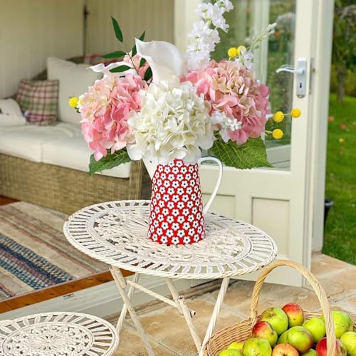 JINWOE 4PCS Lifelike Real Touch Artificial Hydrangeas, 21" Pink Hydrangea Artificial Flowers for Decoration, Faux Vintage Silk Fake Flowers for Bouquet Wedding Centerpieces Tables Party Outdoor Home - Image 5
