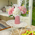 JINWOE 4PCS Lifelike Real Touch Artificial Hydrangeas, 21" Pink Hydrangea Artificial Flowers for Decoration, Faux Vintage Silk Fake Flowers for Bouquet Wedding Centerpieces Tables Party Outdoor Home - Image 5