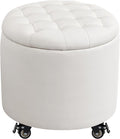Furniliving Upholstered Button Tufted Round Ottoman by FurnilivingFurnitureforHome