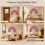 Bamboo Fan Wall Decor, Japanese Wall Fan, Red Pink 48 in - Image 3