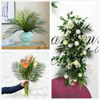 Artificial Palm Leaves Stems Greenery Tropical Palm Leaves 12 Pcs, Faux Monstera Plants for Palm Sunday Flower Arrangement Home Kitchen Table Decor, Wedding Birthday Party Indoor Outdoor Decoration - Image 4