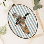 dvhdajed Light Blue Mallard Duck Oval Wall Art Decor, Mallard Duck Nursery Decor,Coquette Ducks Framed Canvas Art, Rustic Farmhouse Ducks Wall Hanging Decoration for Bedroom Nursery Bathroom,8.7x11.3 - Image 4