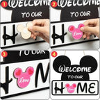 SUPYFD 19Pcs Cute Mouse Interchangeable Seasonal Welcome Door Sign for Front Door Decor, Welcome to Our Home Sign with Interchangeable Holiday Pieces for Farmhouse/Wall/Porch Decor and Housewarming - Image 4