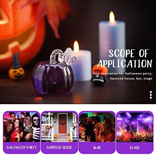 Purple Crystal Pumpkin Figurine Glass Sculpture Thanksgiving Fall Decor - Image 3