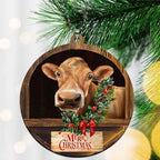 Cow Christmas Ornaments 2026, Brown Cow Ornaments for Christmas Tree, Farmhouse Christmas Ornaments, Farm Animal Christmas Ornaments, Jersey C ow Ornament - Image 2