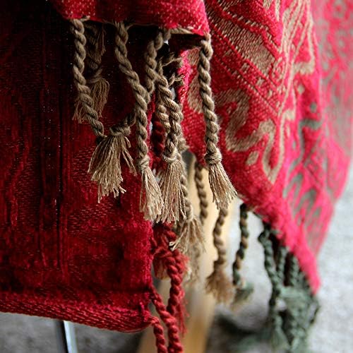 Boho Throw Blanket, Chenille Jacquard Tassels Throw Blankets - Image 9