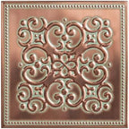 Peel and Stick Metal Backsplash Tiles, Patina Copper, 10-Pack by WallWear
