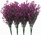 CATTREE Artificial Shrubs Bushes, Plastic Fake Green Plants for Wedding Indoor Decor Home Garden Verandah Kitchen Office Table Centerpieces Arrangements Christmas Decoration Fuchsia 4 pcs by CATTREE