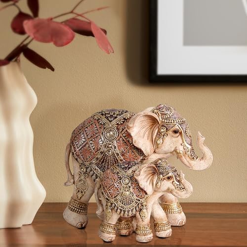 Elephant Mom and Baby Statue for Shelf Decor Gifts for Family&Friend - Image 5