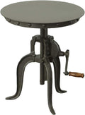 Carolina Chair & Table Adjustable Hand Crank 18" Wooden Top Rustic Side Table by CarolinaChairTable