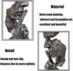 Silence is a Golden Statue Modern Mens Creative Office Home Room Decorations Sculpture Friends Bookshelf Decorative 4.7 x 4.3 x 13.18in(Silver) Modern Home Décor - Image 5