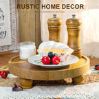 EOSAHR Wood Display Riser: Rustic Pedestal Stand for Bathroom Decor, Yellow - Image 3