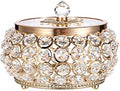 Hipiwe Crystal Jewelry Trinket Box with Glass Lid Large Gold Mirrored Treasure Box Decorative Jewelry Box Ring Earrings Necklace Storage Keepsake Box Gift for Women by Hipiwe