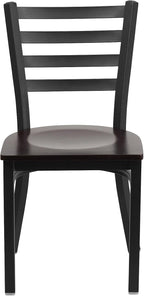 Flash Furniture 2 Pack HERCULES Series Black Ladder Back Metal Restaurant Chair - Image 7
