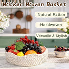 Hipiwe Rattan Key Basket for Entryway Table Handwoven Small Baskets Tray - Image 6