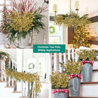 Oairse 8 Pcs Gold Glitter Christmas Tree Picks & Sprays, 26.8" Glitter Eucalyptus Leaves Stems for Christmas Tree Filler Branches Wreaths Centerpieces Holiday Decorations - Image 6
