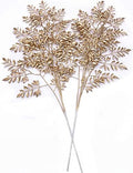 CATTREE Artificial Gold Leaves, Plastic Plants Christmas Decorations 30" Tall Golden 2 Pack, Fake Shrubs Bushes for Indoor Home Table Centerpieces Hotel Hall Party Decor Wedding Planting Filler by CATTREE