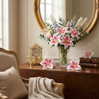 Large Artificial Lily Heads with Stamen, Light Pink, 25 Pack - Image 7