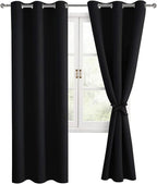 Blackout Curtains for Bedroom, 38 x 84 Inches Long, 2 Panels, Window Curtains by Hiasan
