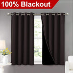 NICETOWN 100% Blackout Curtains 45 inches Length, 2 Thick Layers Completely - Image 2