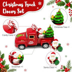 Christmas Truck Decor - Christmas Decorations Indoor with Tree Snowman Santa Candy Cane, Farmhouse Tabletop Decorations for Tiered Tray, Mantel, Shelf, Office Desk, Holiday Centerpiece Gift Decor - Image 4