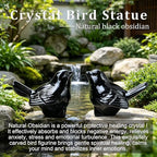 Black Obsidian Crystal Bird Figurine, Bird & Animal Home Decor - Image 4